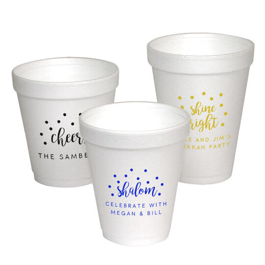 Personalized Confetti Dot Styrofoam Cups